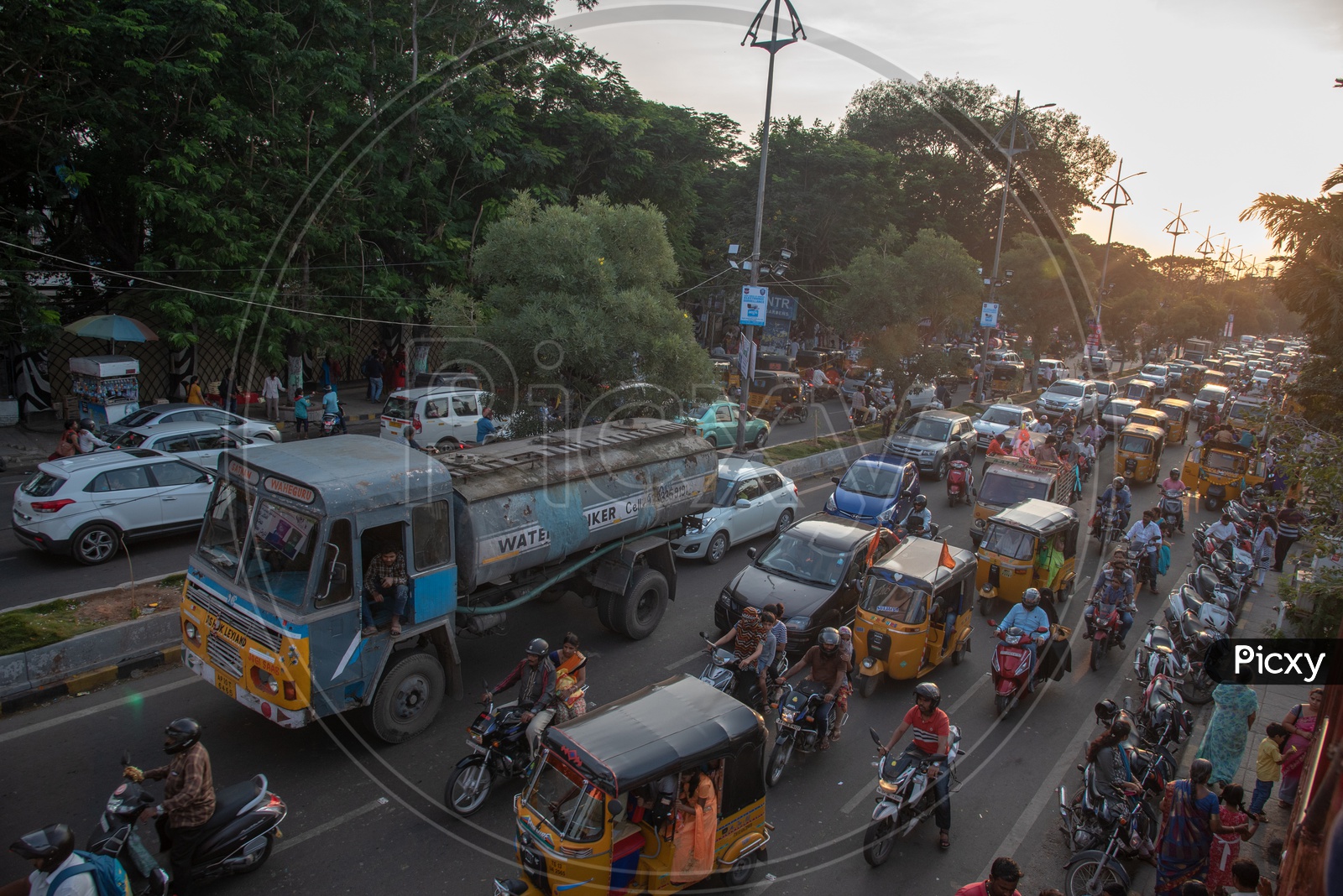 Traffic on NTR Marg, Hyderabad