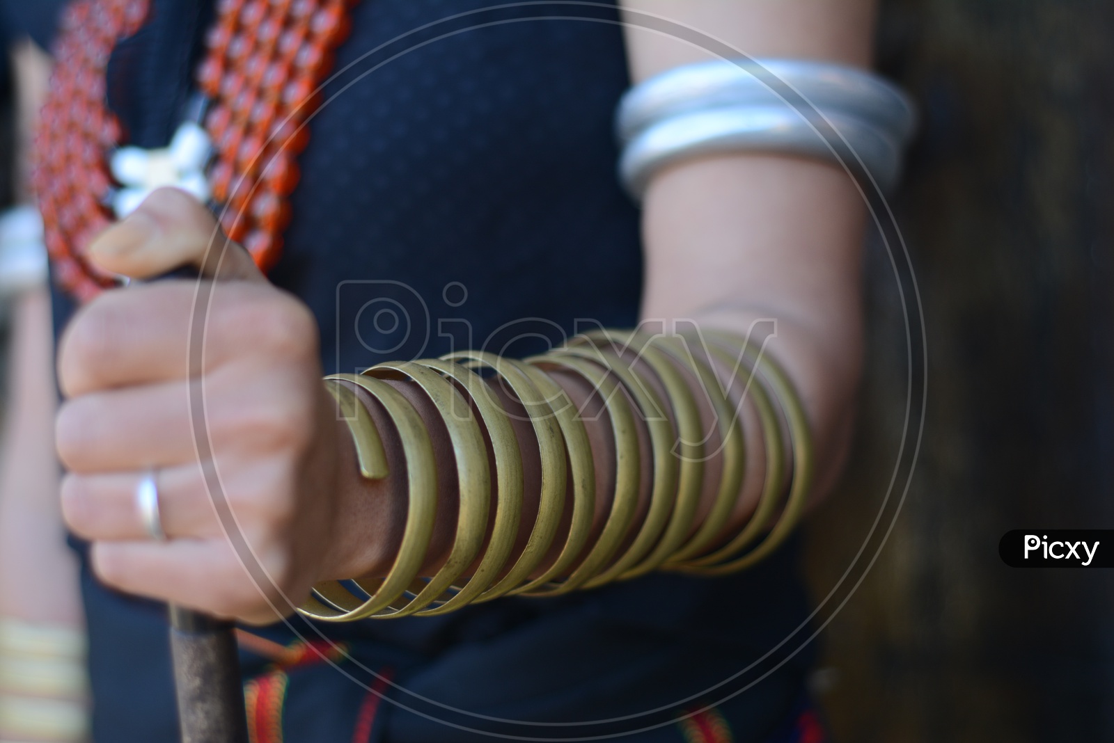 Nagaland Woman in Traditional Attire with Bangles