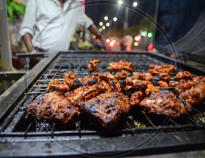 chicken barbecue, street food