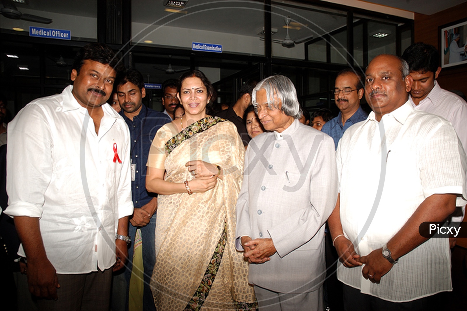 Chiranjeevi with President of India Dr.Abdul Kalam, Pawan Kalyan is also seen