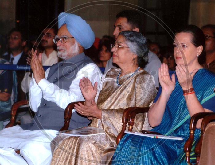 Former Prime Minister Manmohan Singh with Sonia Gandhi