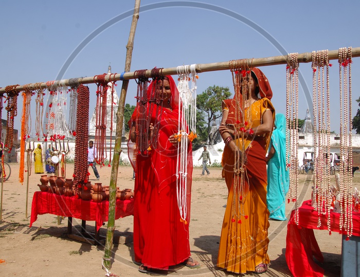 Indian Female Vendors at a Hindu Temple