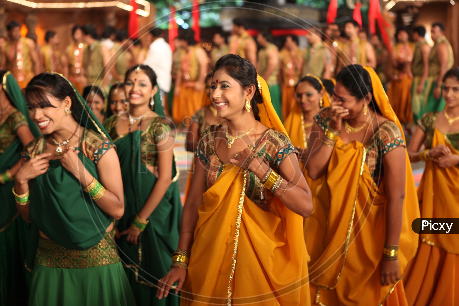 Indian Female  dancers   in Movie Shooting