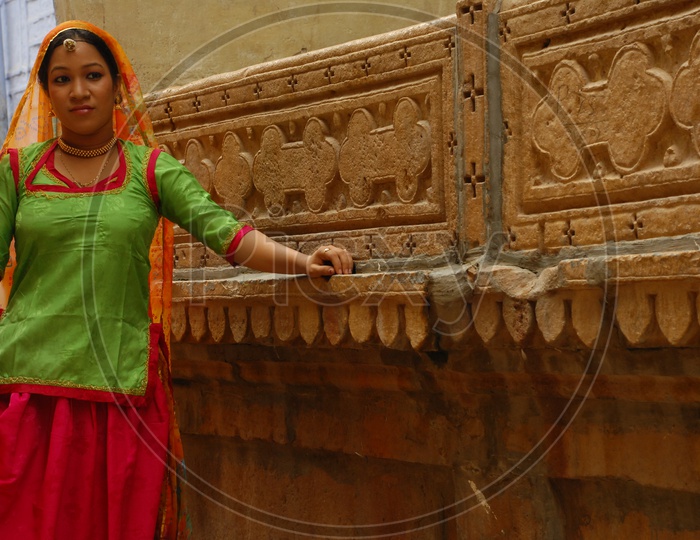 Indian Woman In Rajasthan Streets