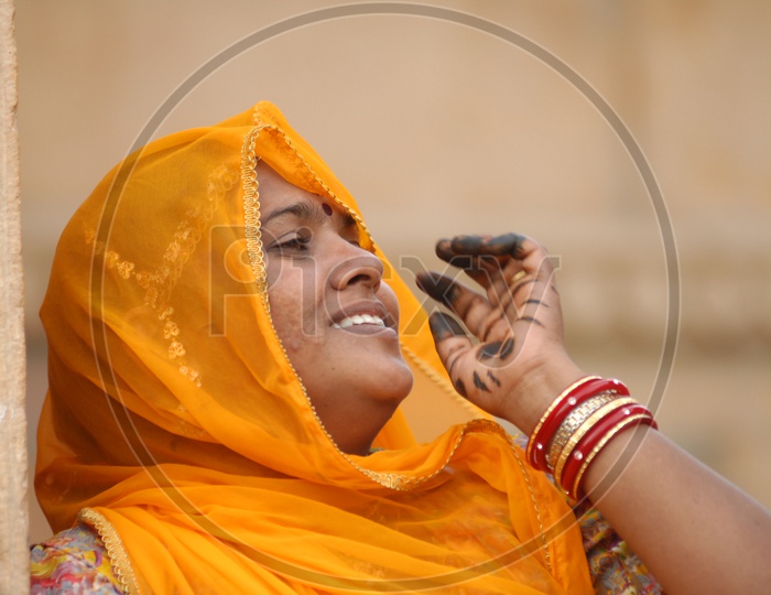 Indian Female in desert Rajasthan
