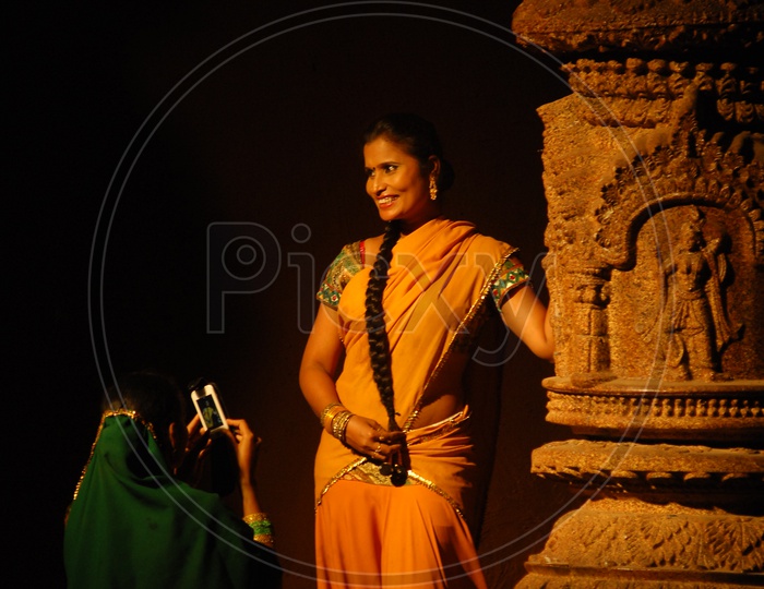 Indian woman In Movie Working Stills