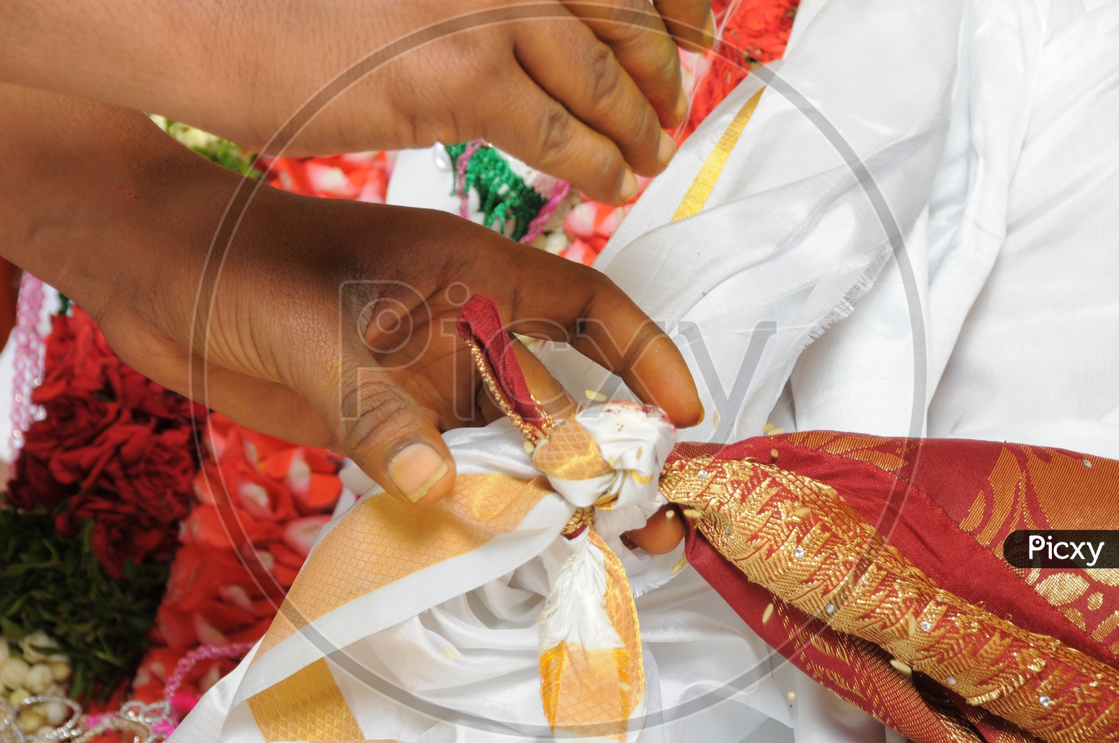 Hands at Hindu wedding