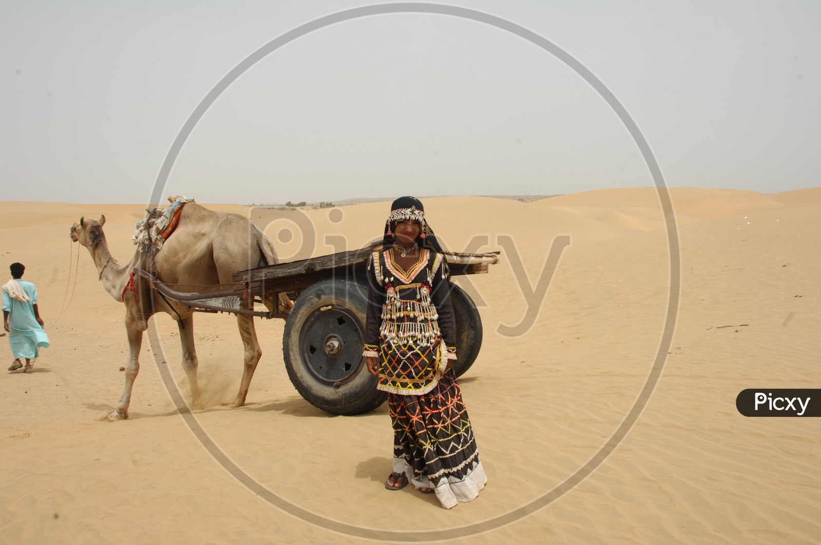 Rajasthani women in a Desert , Camel