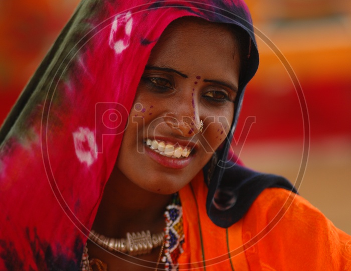 Indian Female in desert Rajasthan