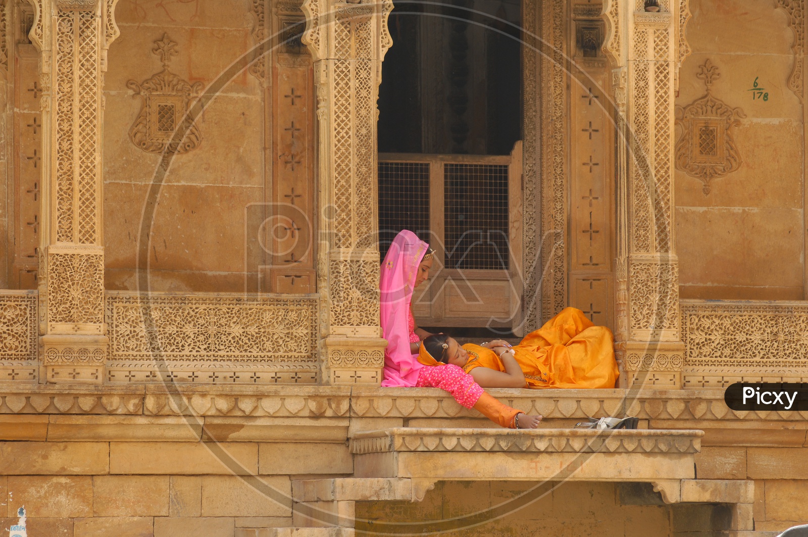 Indian Woman In Rajasthan attire in a Movie Shooting