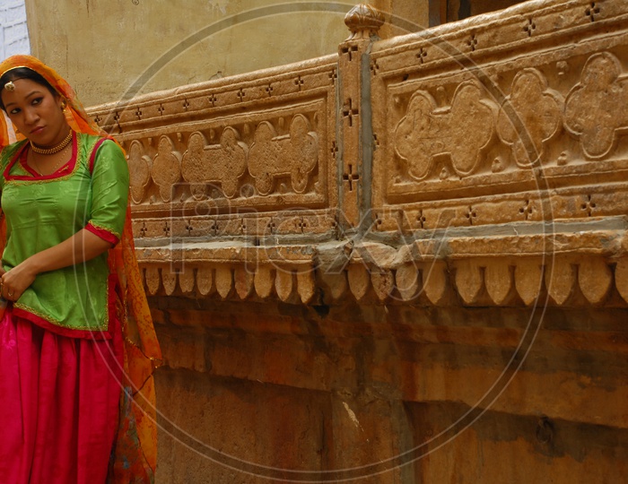 Indian Woman In Rajasthan Streets