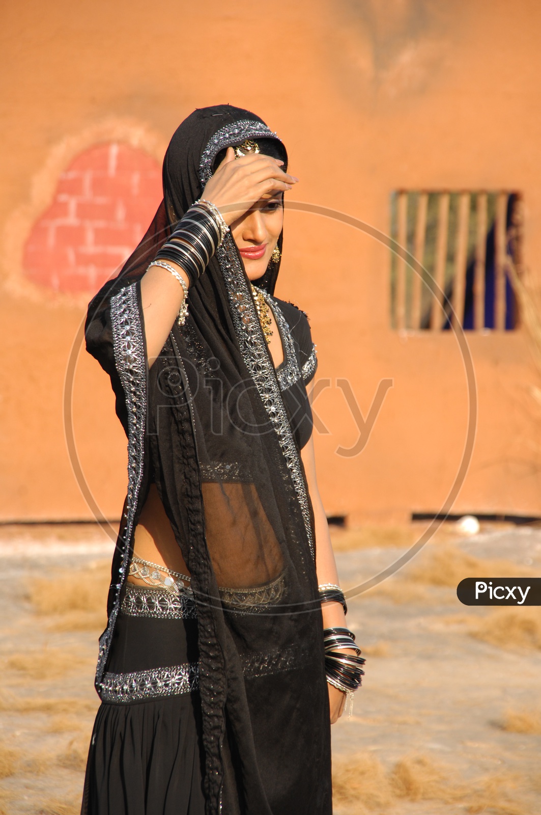 Indian Female Model in Rajasthani Attire