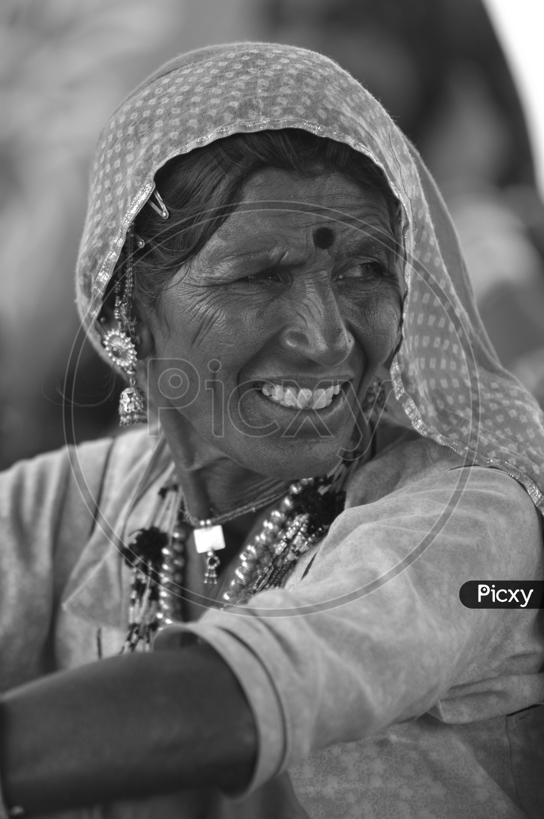 Indian woman in Rajasthani dressing attire