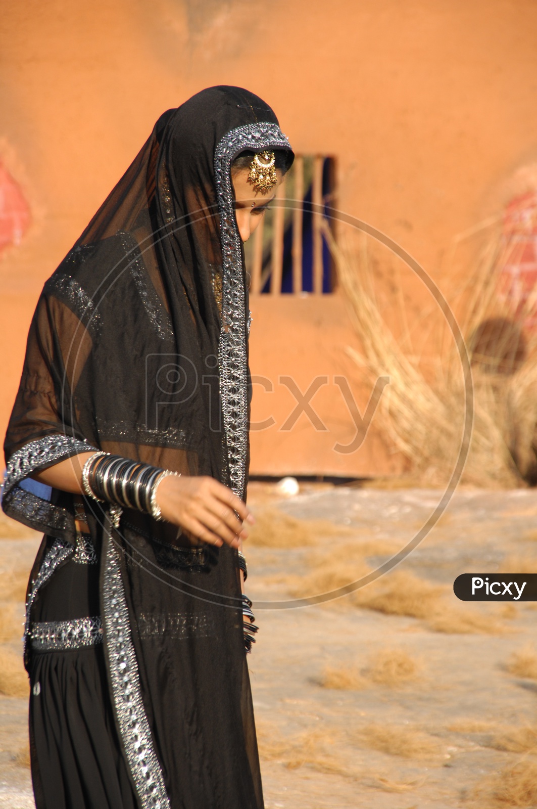 Indian Female Model in Rajasthani Attire