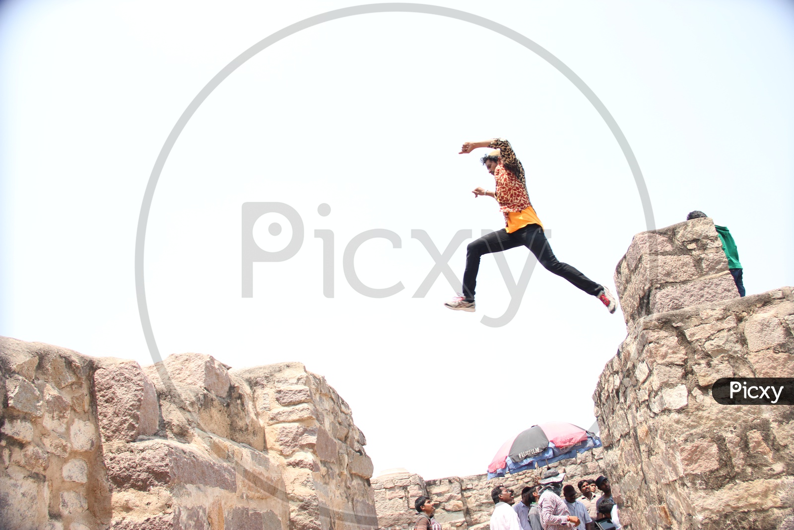 Indian man in a Action sequence in Movie Shooting