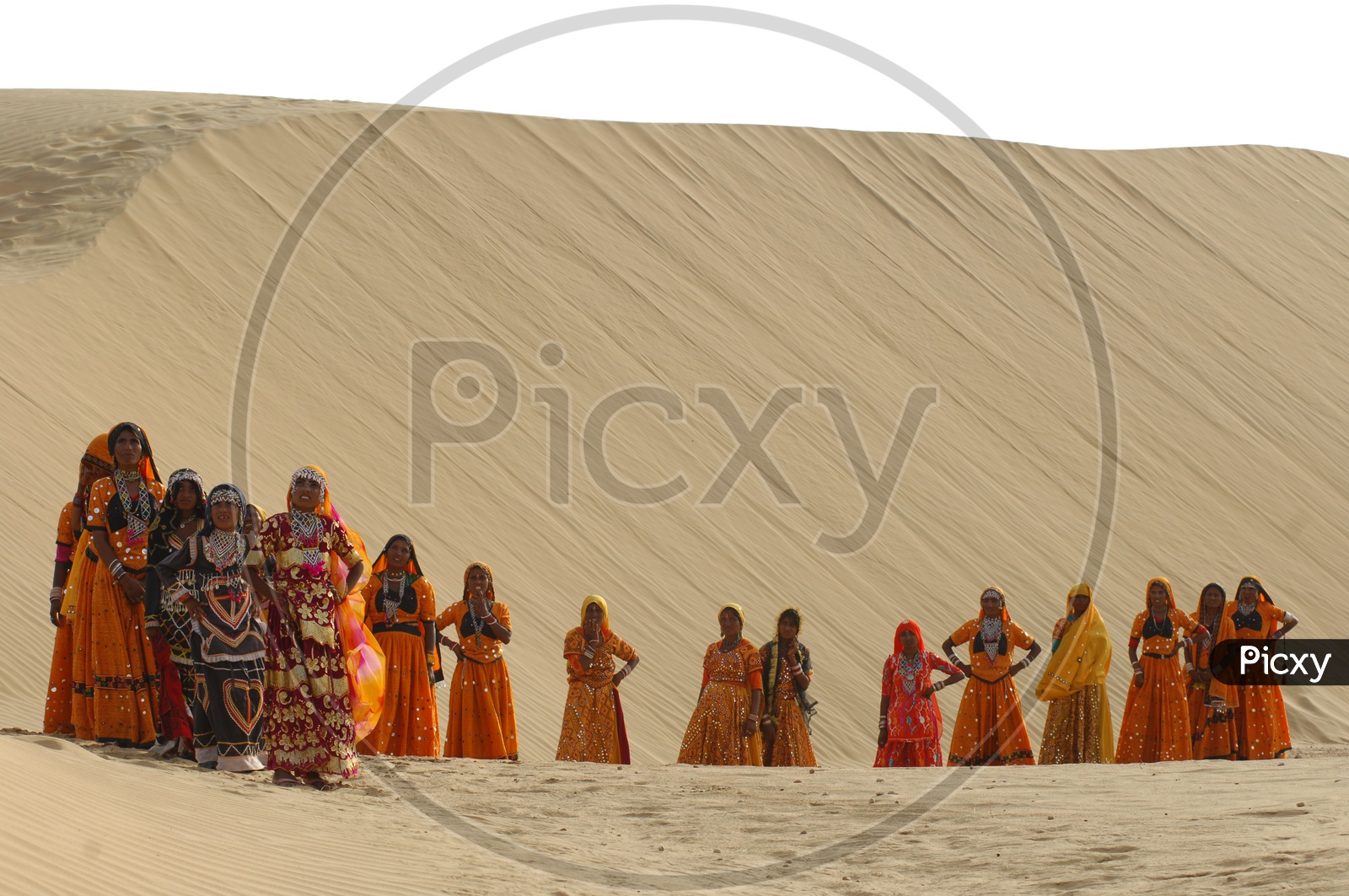 Indian Female with Pot in desert Rajasthan