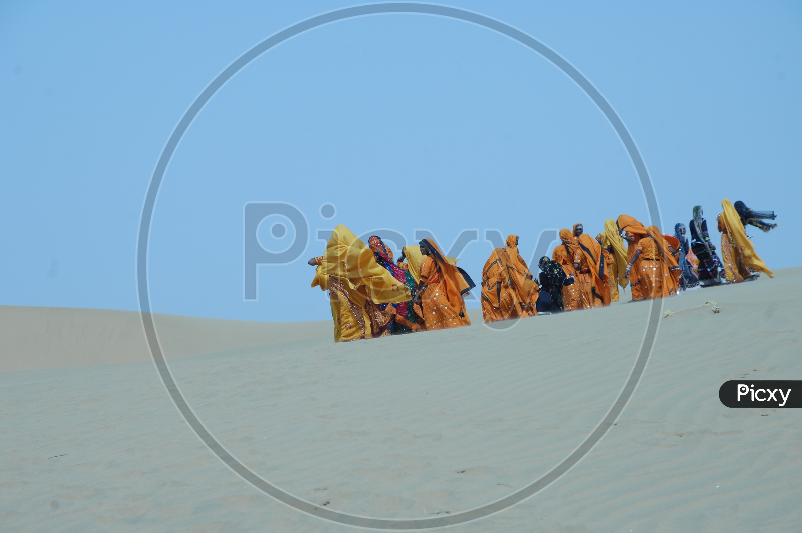 Rajasthani woman in a desert