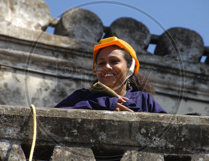 Women at construction work