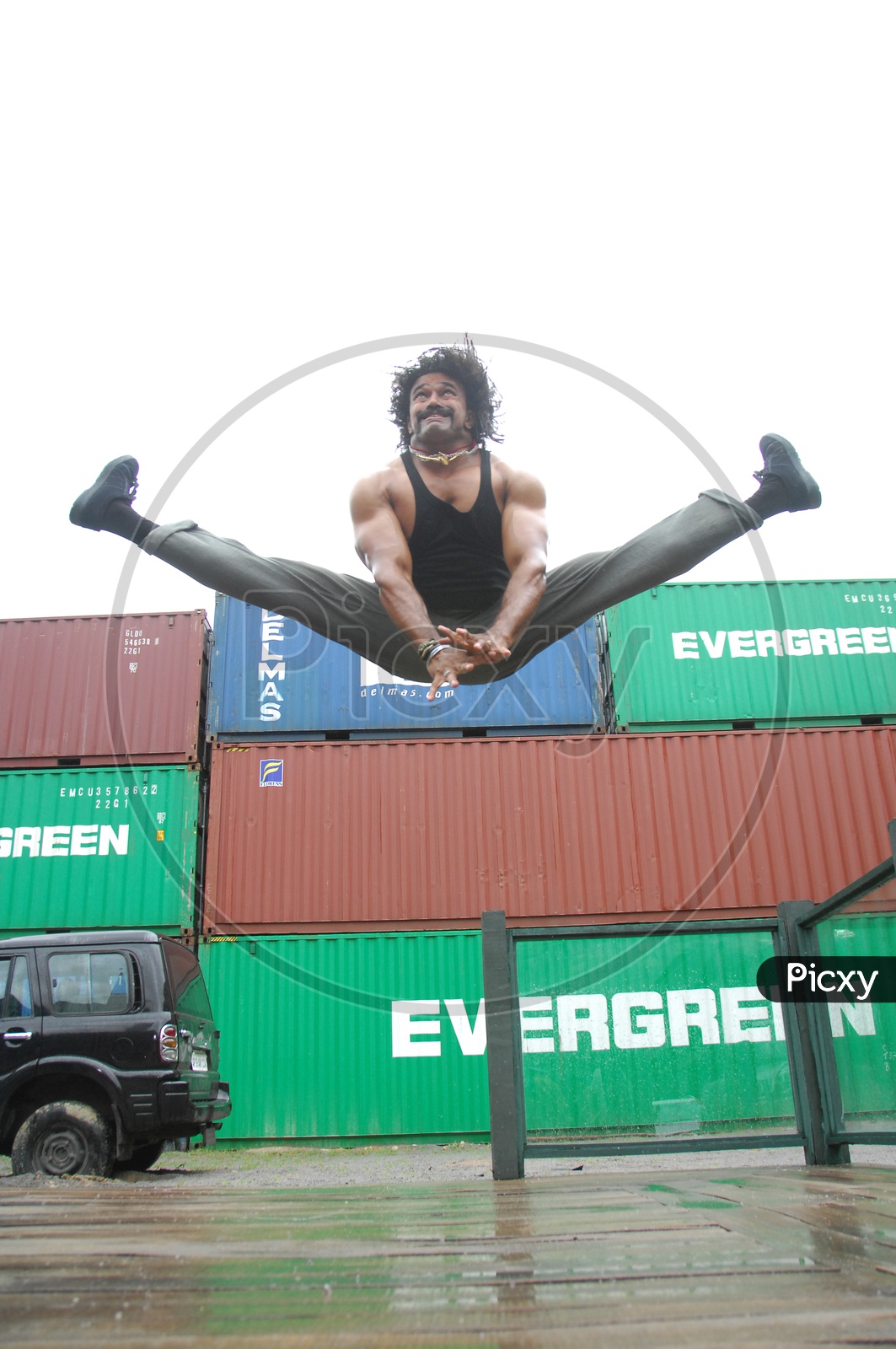 Indian man in a Action Sequence in Movie Shooting