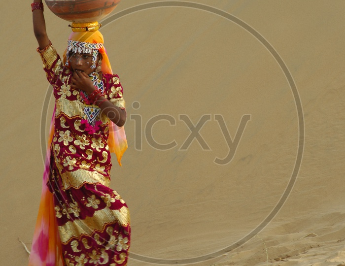 Indian women in rajasthani dressing attire