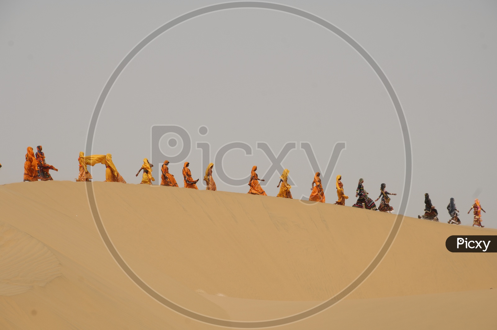 Rajasthani women in a desert