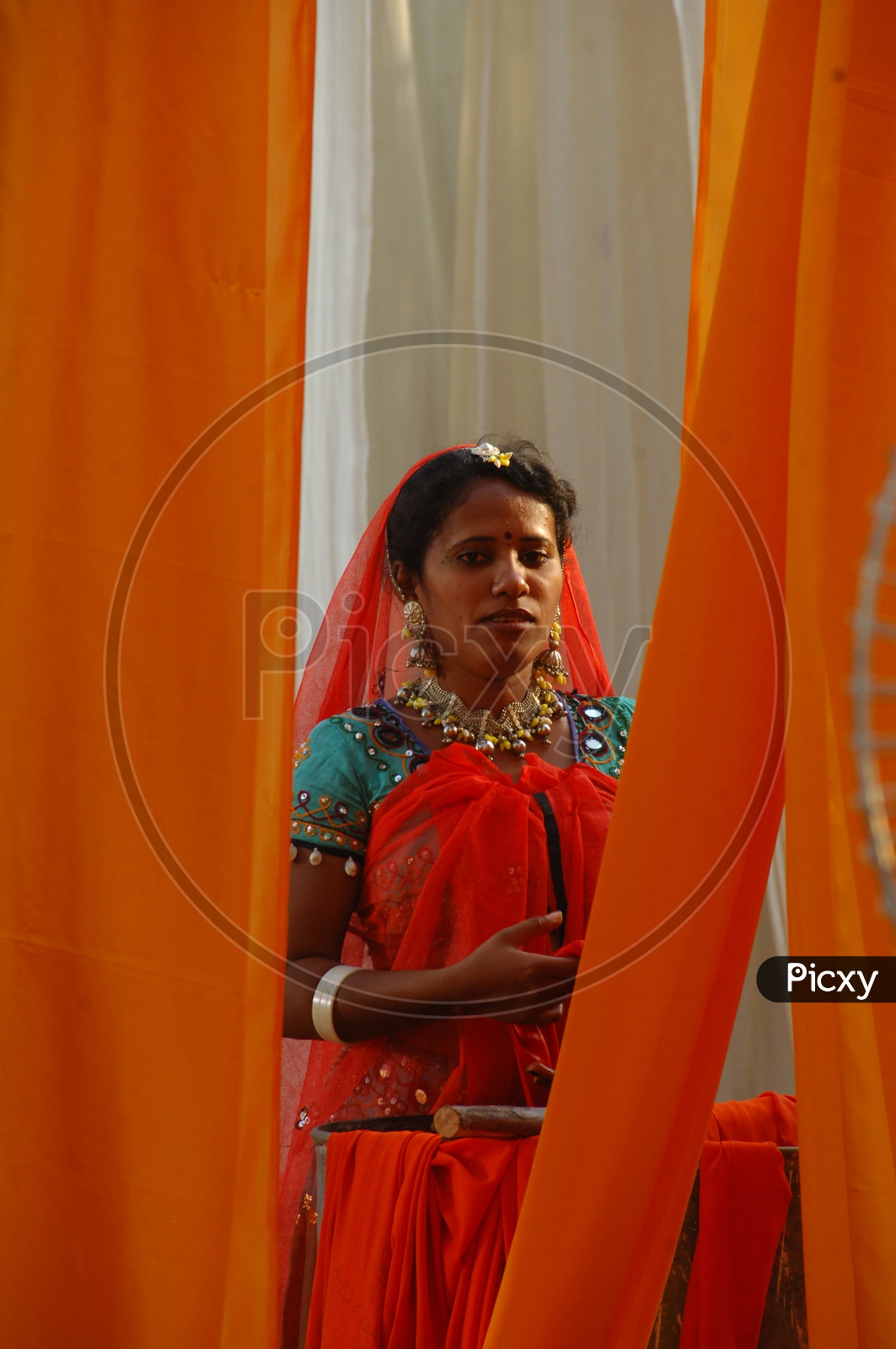 Indian Female In a Getup In a Movie Shooting