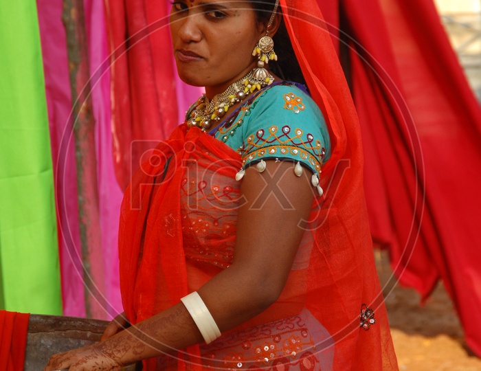 Indian Female In a Getup In a Movie Shooting