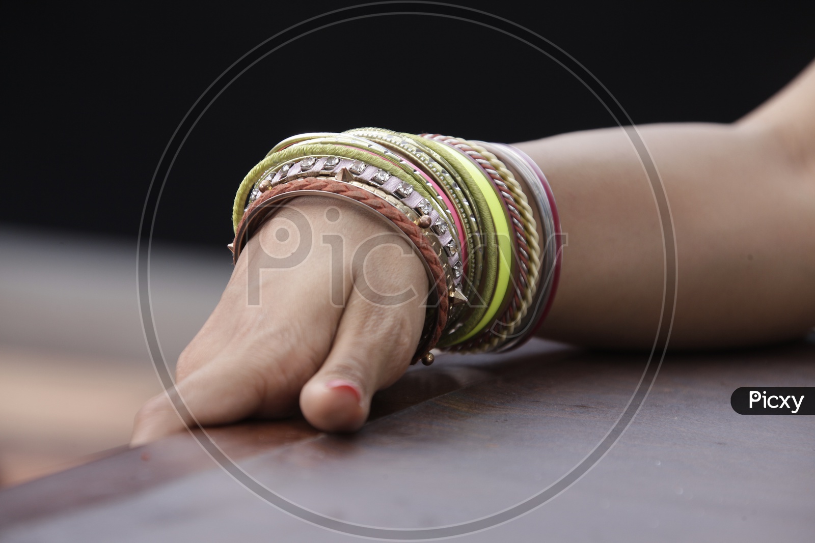Female model Hand wearing Bangles