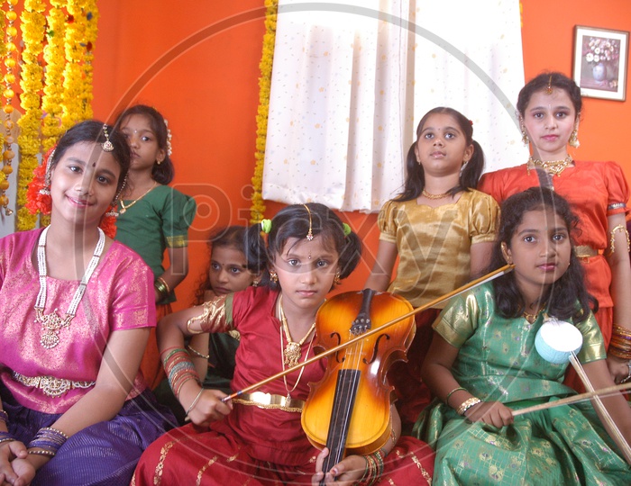Indian Girls Group in Bommala Koluvu