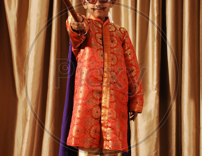 Indian Girl Child in a Magician getup