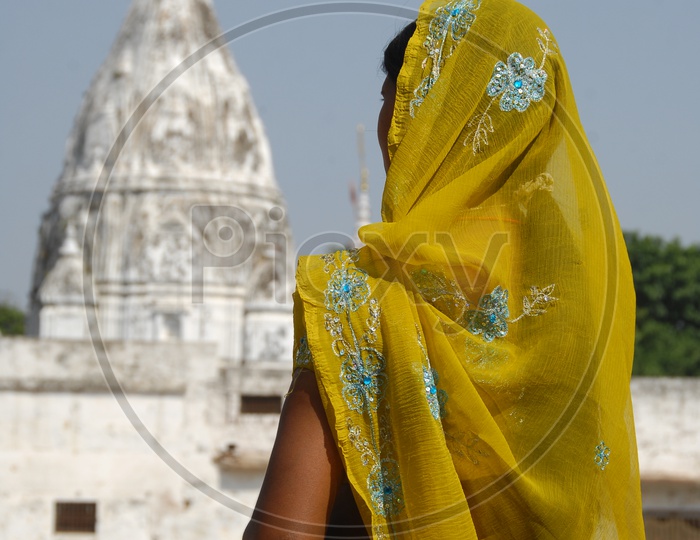 Indian woman at a jain temple