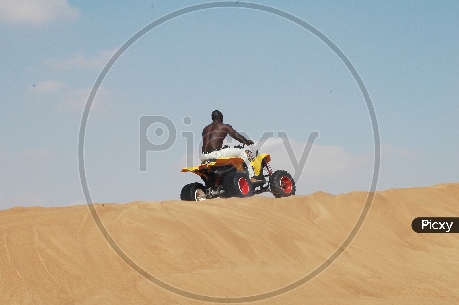Quad Bike Riding In The Desert sand Dunes