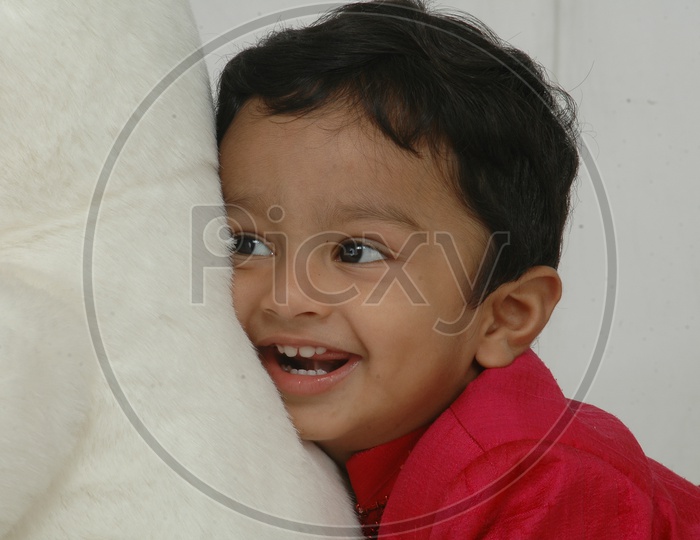 Indian Baby Boy Closeup Shot With Expressions On an Isolated White Background