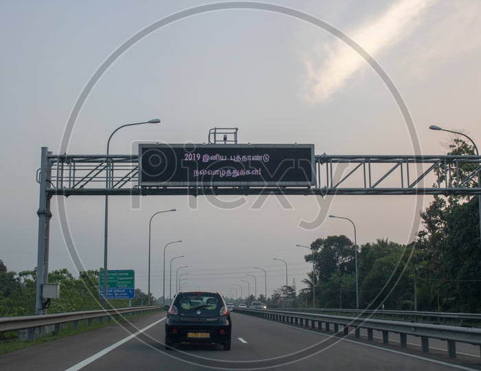 Sign Boards at Southern Expressway to Panadura and Galle