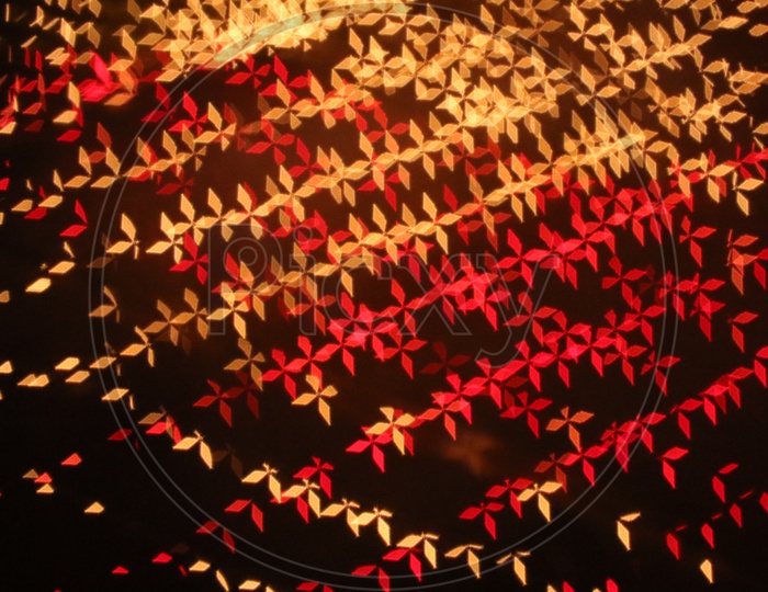 A Beautiful illusion effect Created By Bokeh Effect of Led diwali Dias  forming a Background