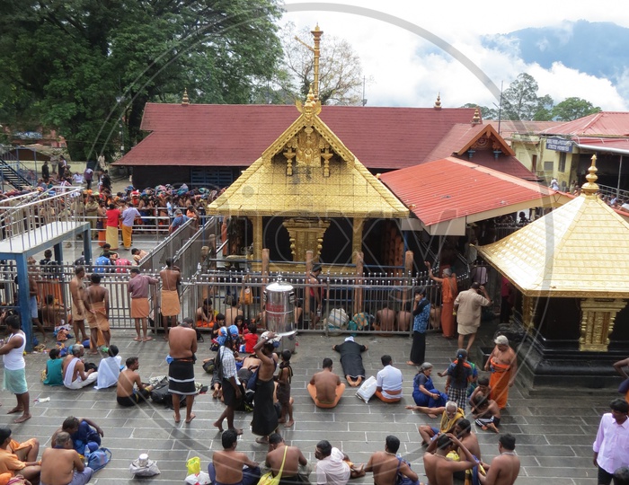 Devotees at Shabarimala Ayyappa Swami Temple