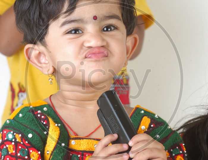 Adorable Indian Girl Child Closeup Shots With Cute expressions