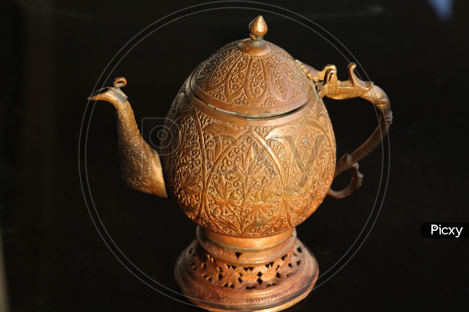 Antique Tea Pot Closeup Shot