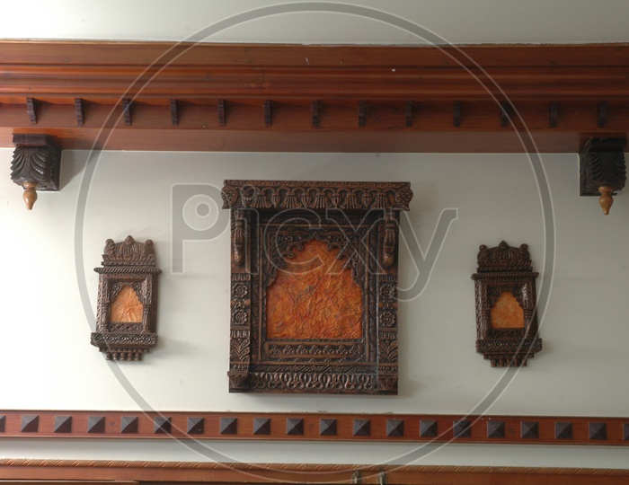 Wooden Frames on Walls of Indian Houses