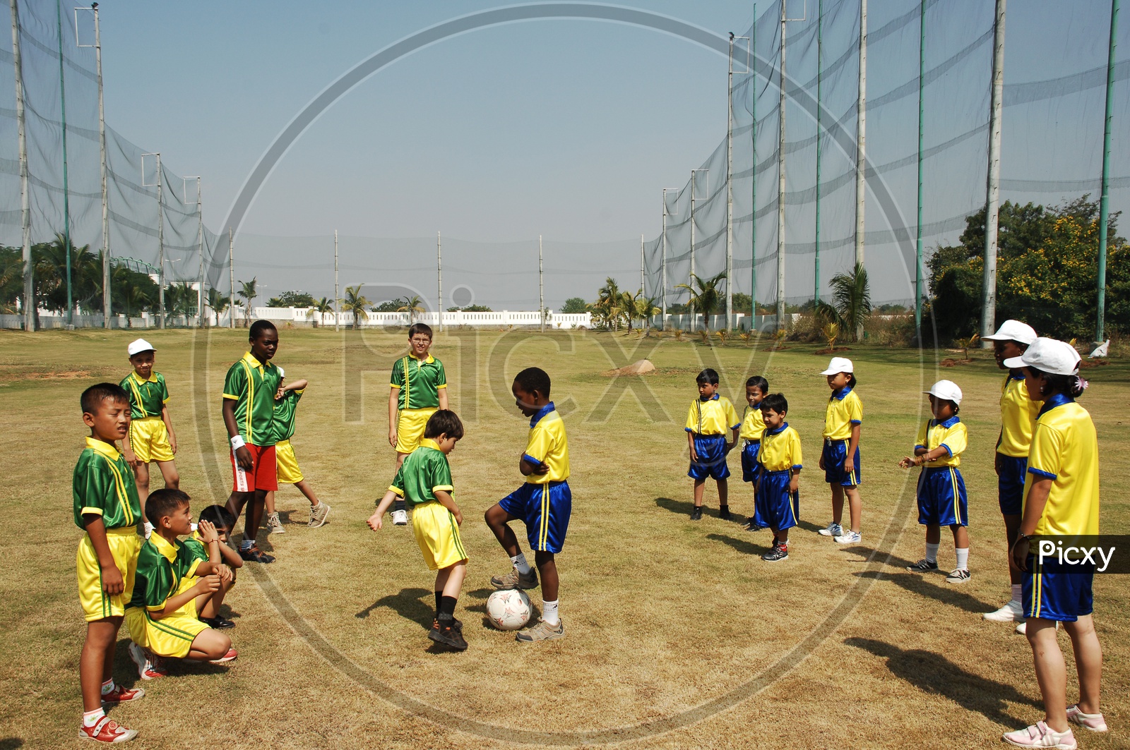 Children at the School Sport day - Playing Football