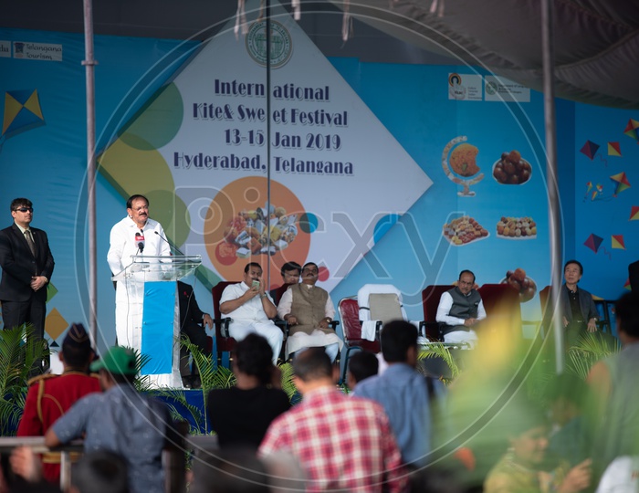 M Venkayya Naidu, Vice Precident of India, Telangana international Kite Festival, 2019, Hyderabad.
