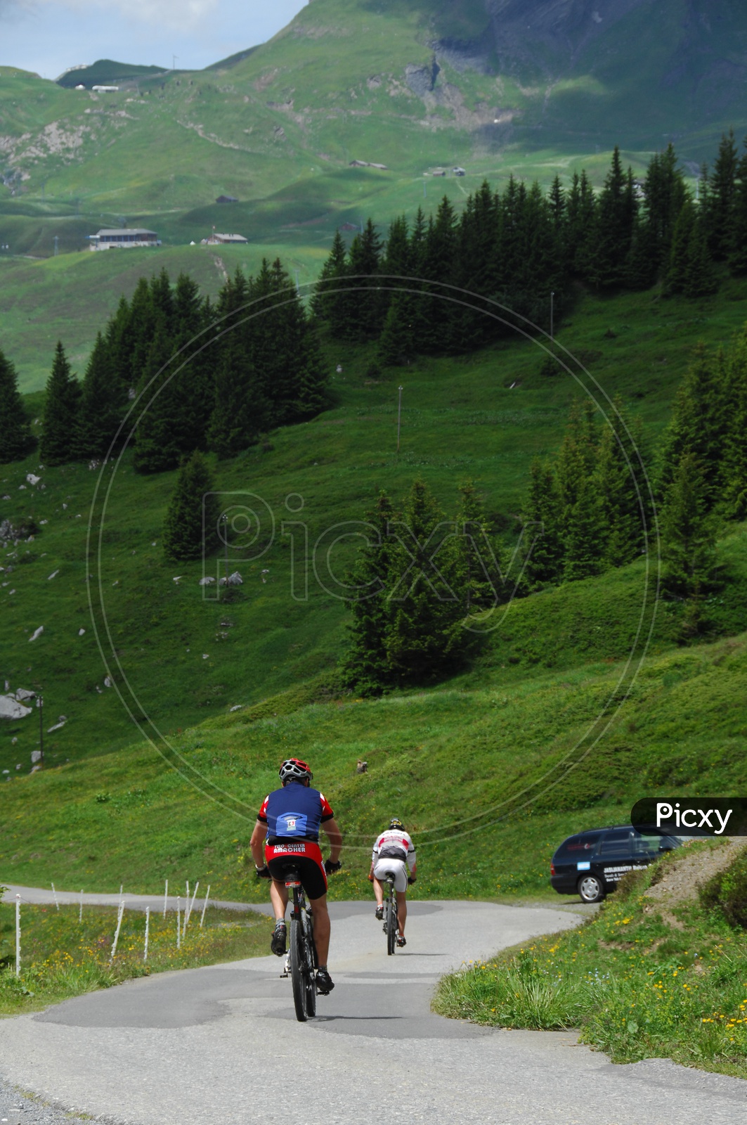 Cyclists on the Pathways Of Hill Station