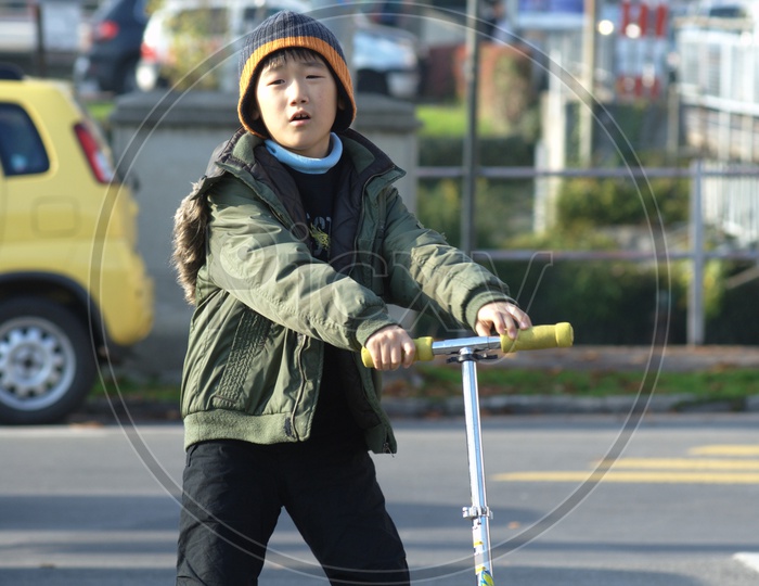 Children Riding Skate Bikes