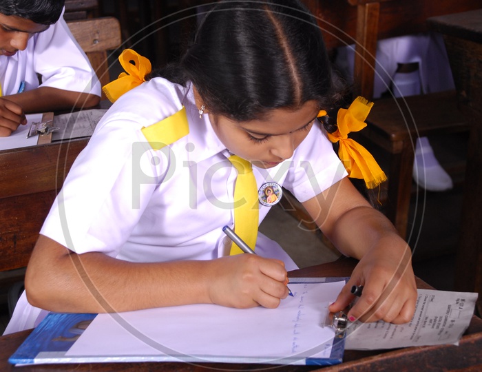 School kids writing exam  / Indian School Kids