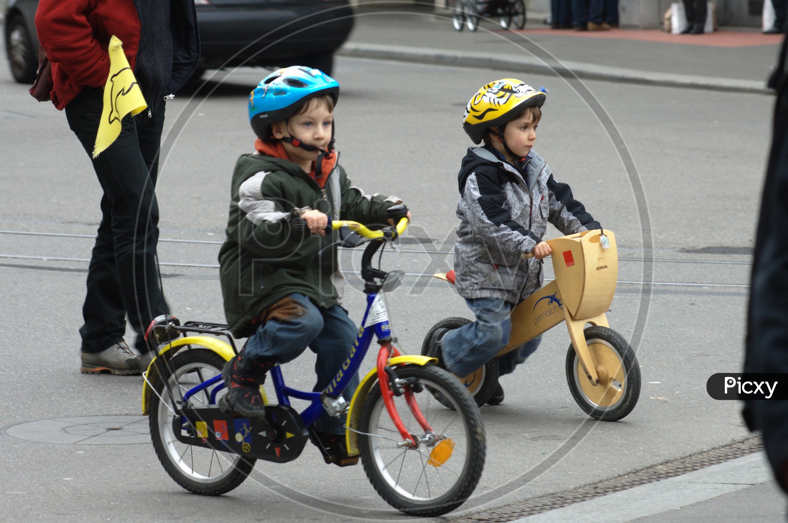 Children Cycling in Streets