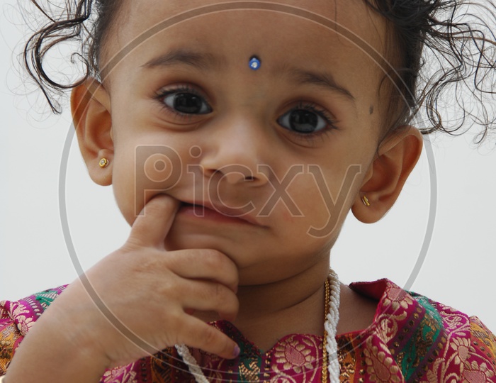 Indian Girl kid in a studio