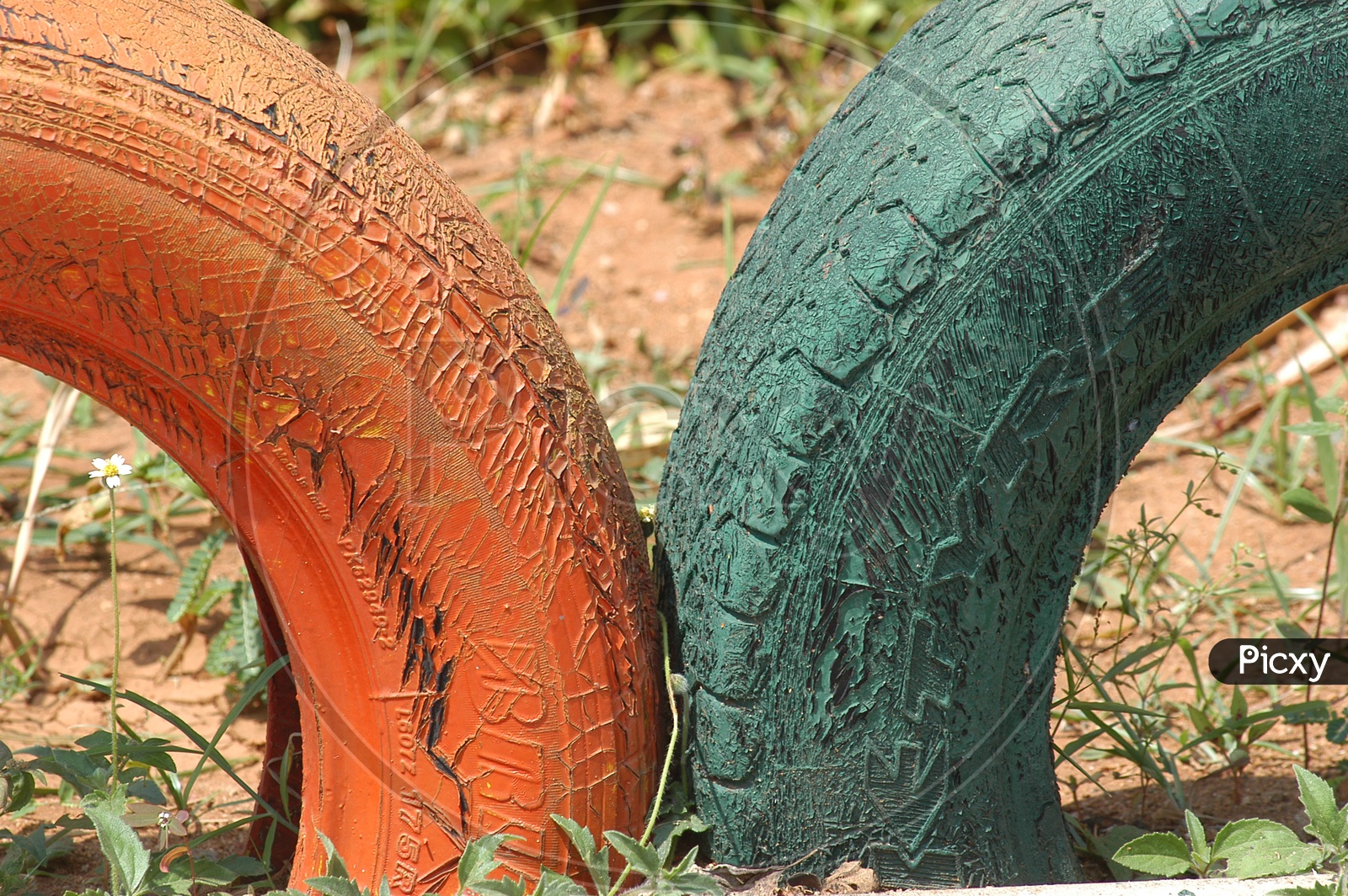 A Composition Shot Of Rubber Tyre