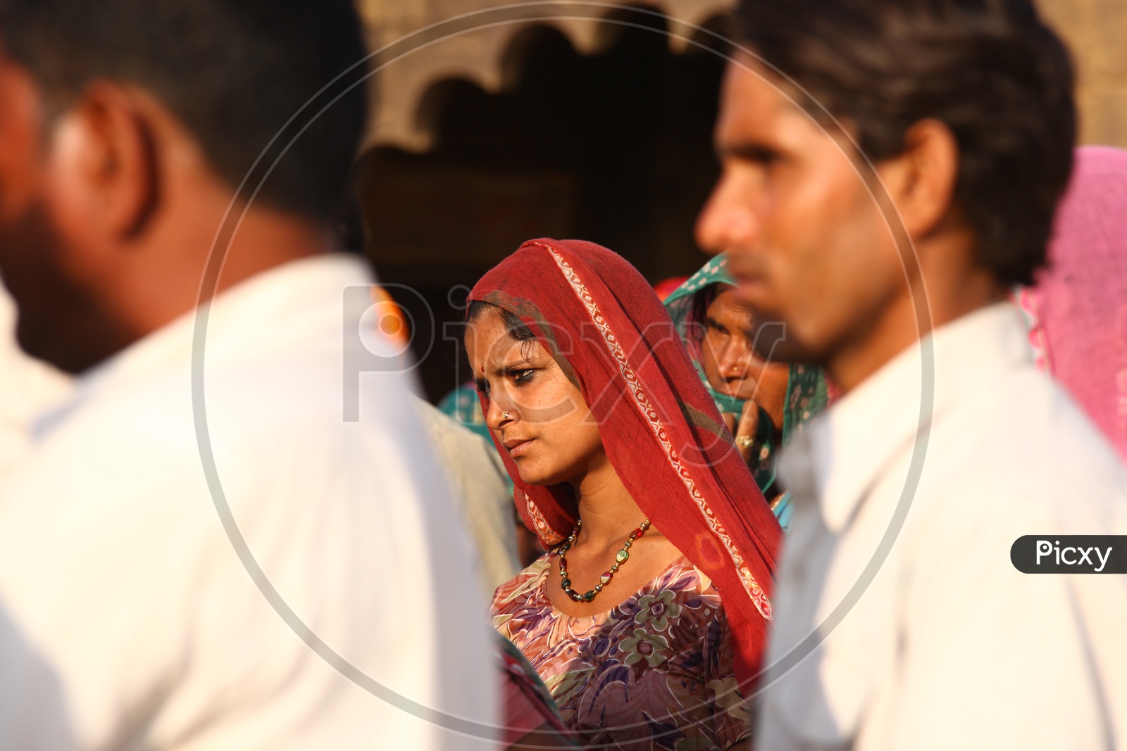 An Young Rajasthani Woman in a Crowd