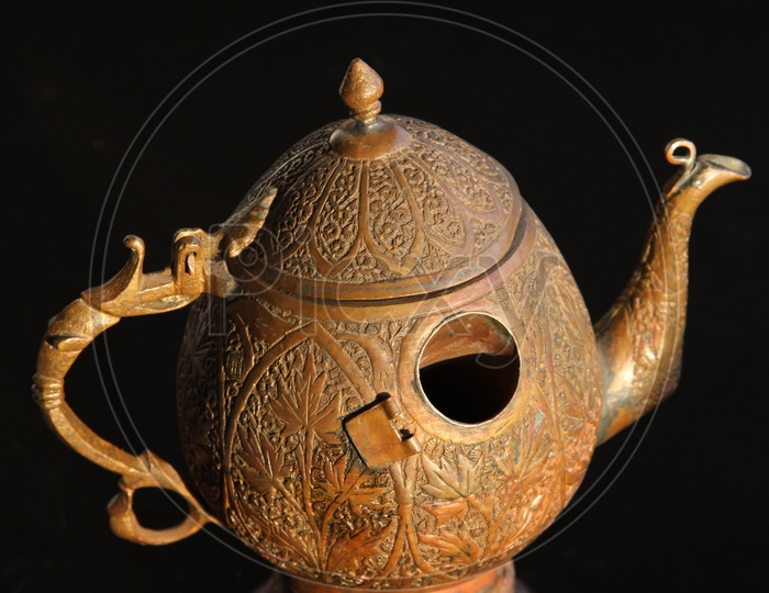 Antique Tea Pot Closeup Shot