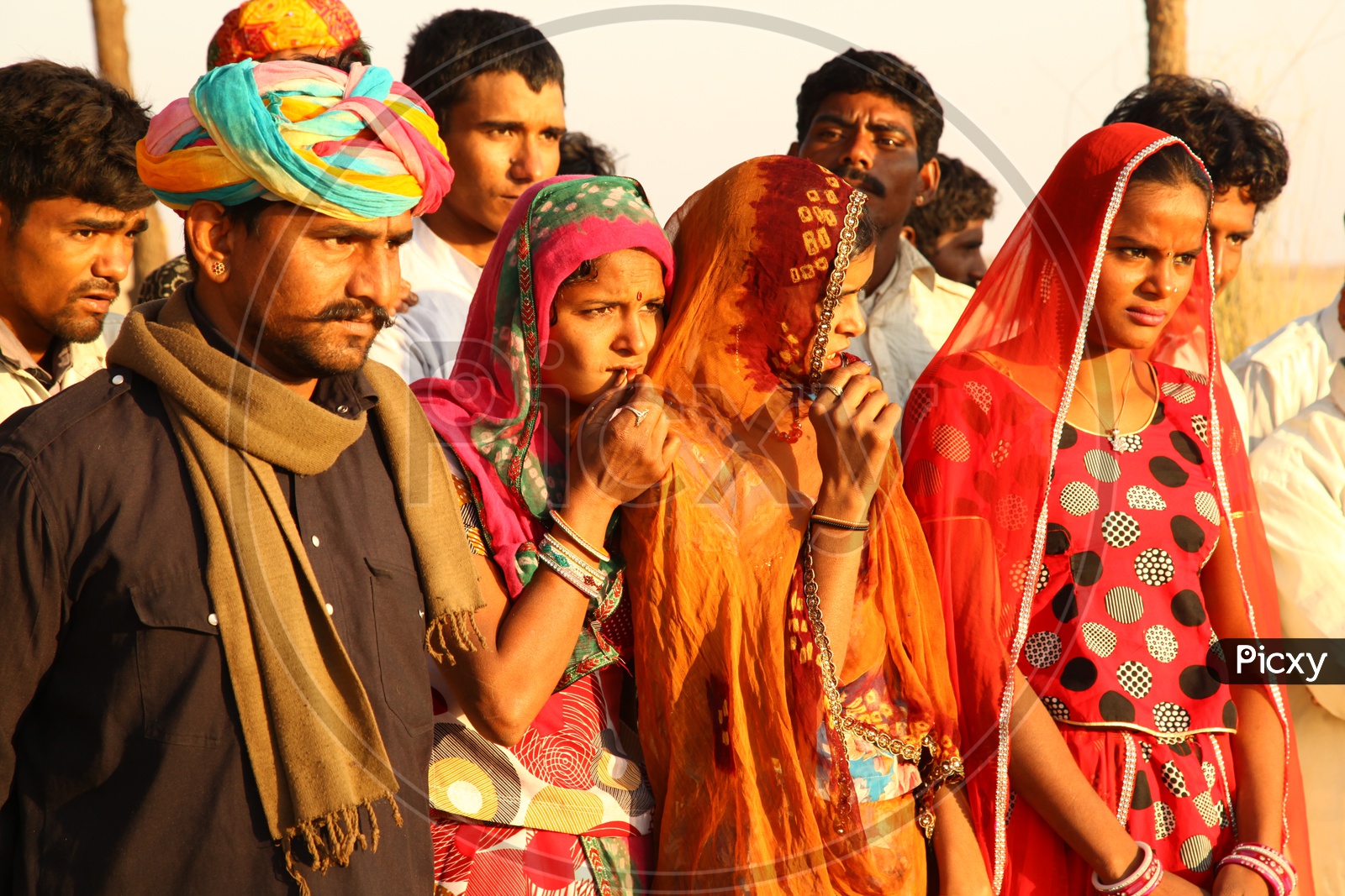 An Young Rajasthani Woman in a Crowd